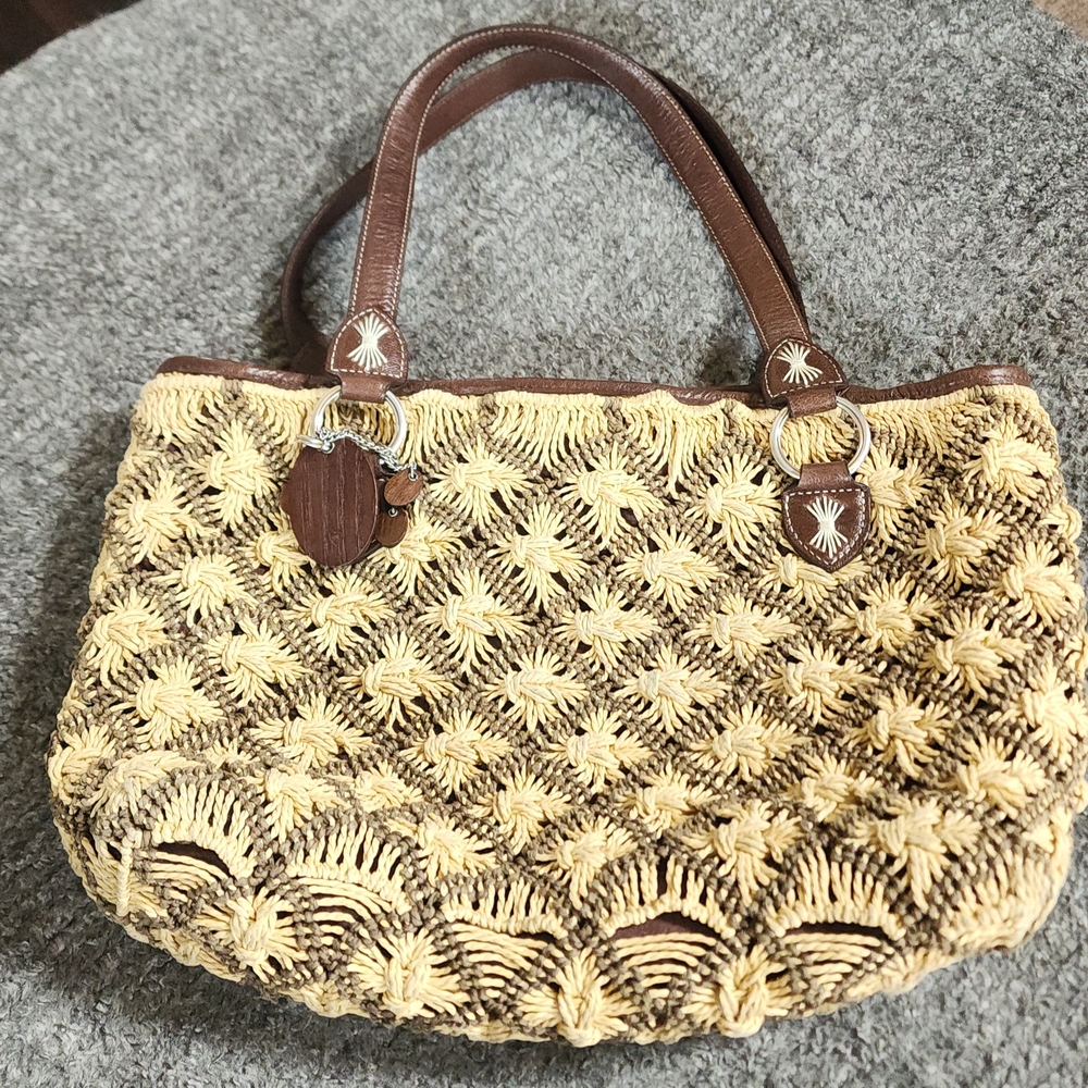 Brighton Brown and Cream Woven Tote - Picture 3 of 8